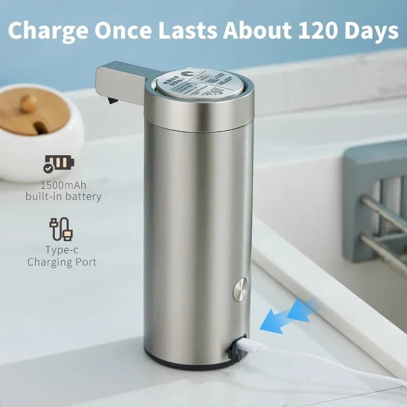 Intelligent automatic sensing 304 stainless steel soap dispenser,Kitchen Soap Machine Automatic Sensor Out of Hand Sanitizer Sma