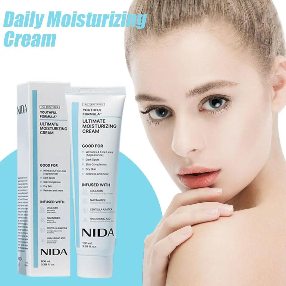 NIDA Daily Moisturizing Cream Ultimate Anti-Aging Whitening Repair Redness Essence Repairing Calming Pore Moisturizer Skin Care