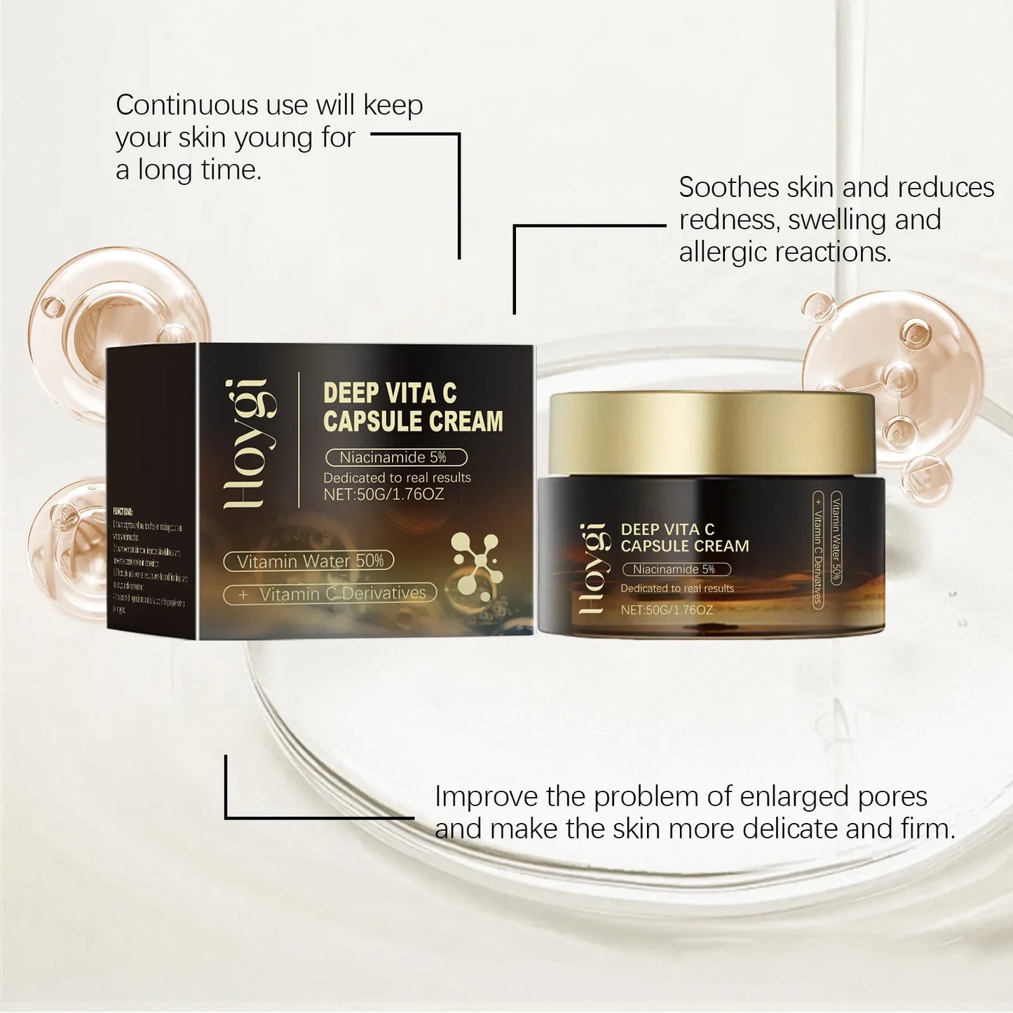Niacinamide Face Cream Fade Dark Spot Lightening Melasma Even Skin Tone Shrink Pore Brightening Moisturizing Skin Care Cream