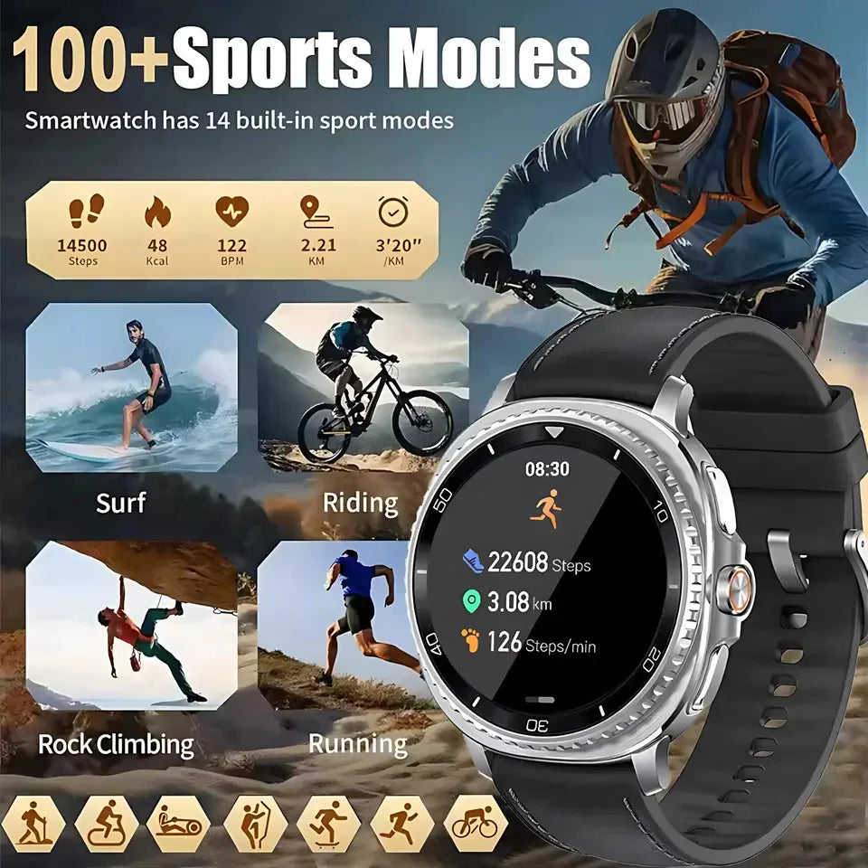 NEW Health monitoring Smart Watch 46mm1.43inch AMOLED Screen IP68 Waterproof Heart Rate Monitor blood pressure Sport SmartWatch