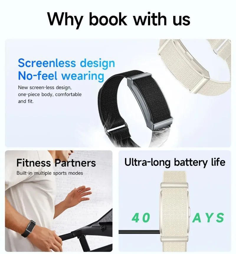 Smart Bracelet Heart Rate Blood Oxygen Health Monitoring Wristwatch Outdoor Sports Fitness Tracker SmartWatch For Men Women