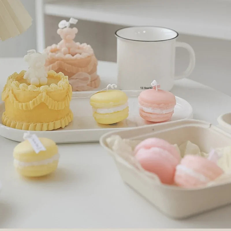 1Pc Lovely Mini Macaron Scented Candle Girls Bedroom Living Room Air Fragrancing Scented Home Decoration Wedding Souvenir Gift