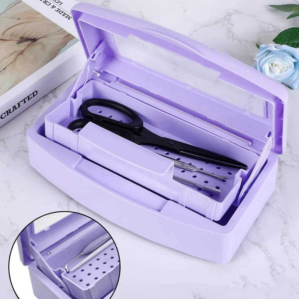 Dental Instrument Sterilizer Tray Disinfection Box Burs Tweezers Sterilizing Box Nail Manicure Implement Sanitize Clean Tools