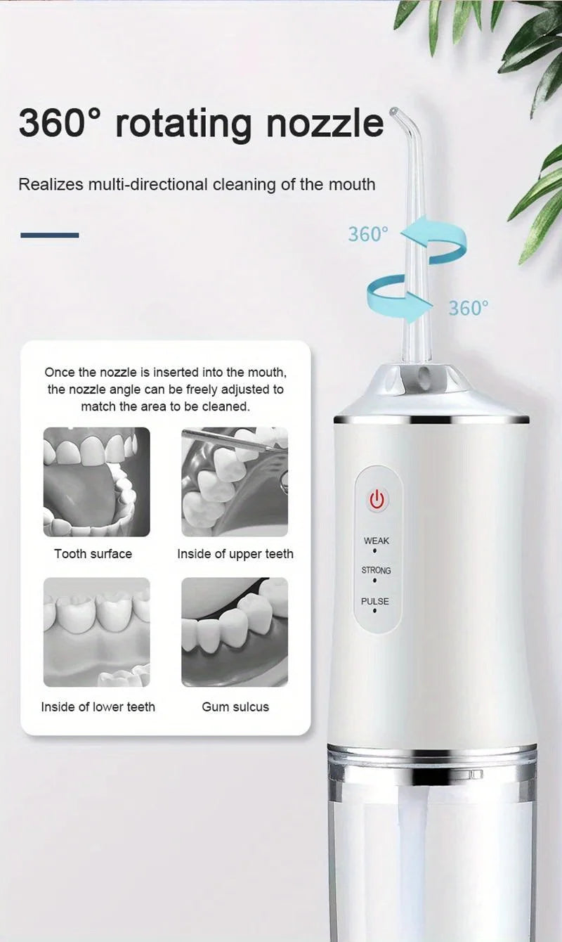 Professional Cordless Oral Irrigator - Portable, Retractable, and Water Flosser for Teeth Cleaning, Dental Care