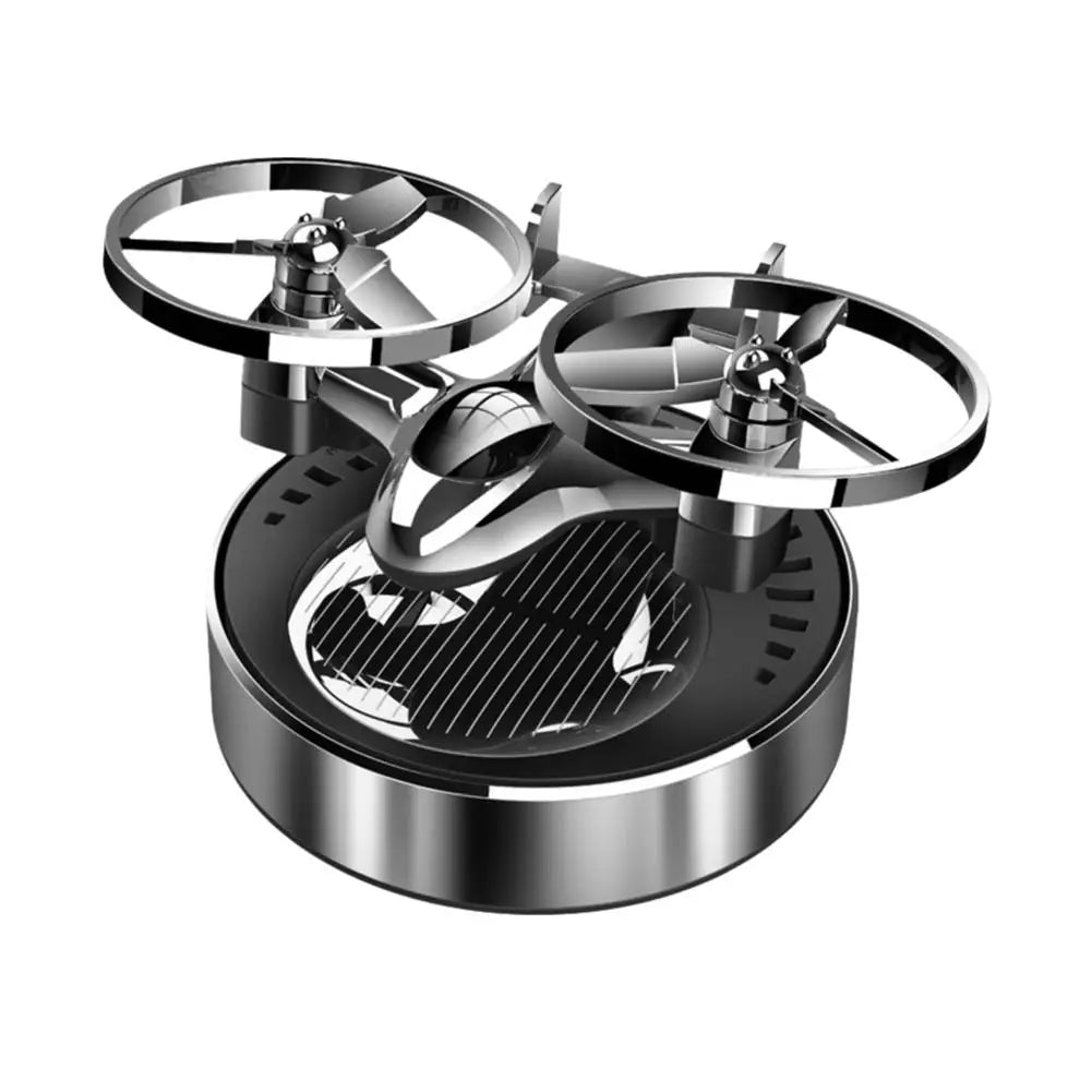 Solar Powered Rotation Helicopter Solar Aromatherapy Car Air Freshener Alloy Fragrance Auto Aroma Diffuser 