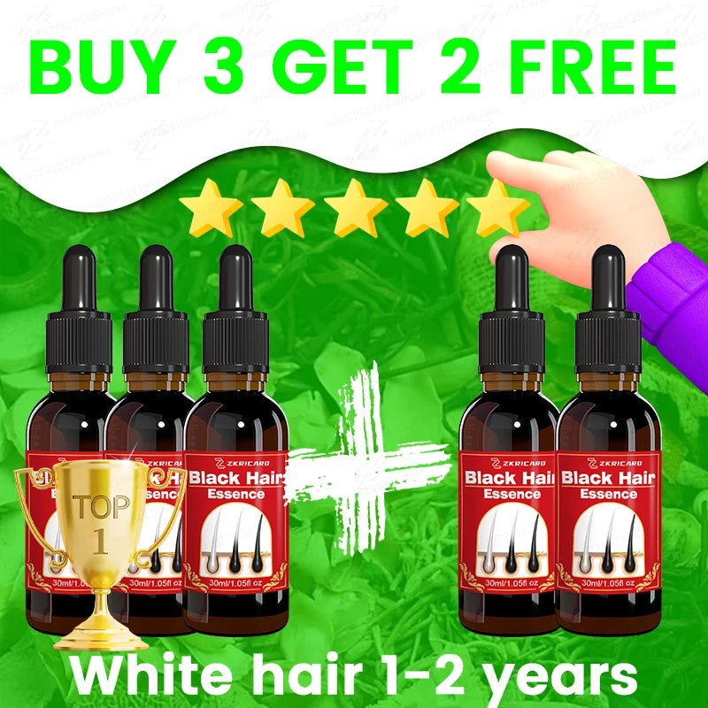 White to Black Hair Serum Gʀᴀʏ Hᴀɪʀ Tʀᴇᴀᴛᴍᴇɴᴛ Nᴀᴛᴜʀᴀʟ Cᴏʟᴏʀ Rᴇᴘᴀɪʀ Nᴏᴜʀɪsʜɪɴɢ Aɴᴛɪ-Hᴀɪʀ Lᴏss Cᴀʀᴇ Mᴇɴ Wᴏᴍᴇɴ