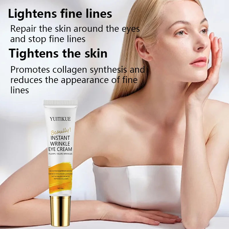 Instant Anti-Wrinkle Eye Cream, Massage Eye Cream, light texture, deeply moisturizing, firm and non-greasy, easy to apply, suita