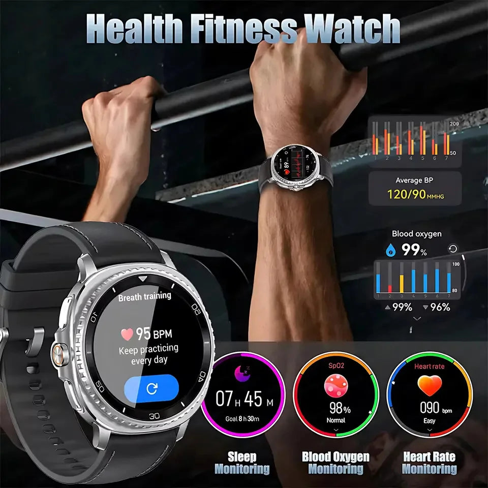 NEW Health monitoring Smart Watch 46mm1.43inch AMOLED Screen IP68 Waterproof Heart Rate Monitor blood pressure Sport SmartWatch
