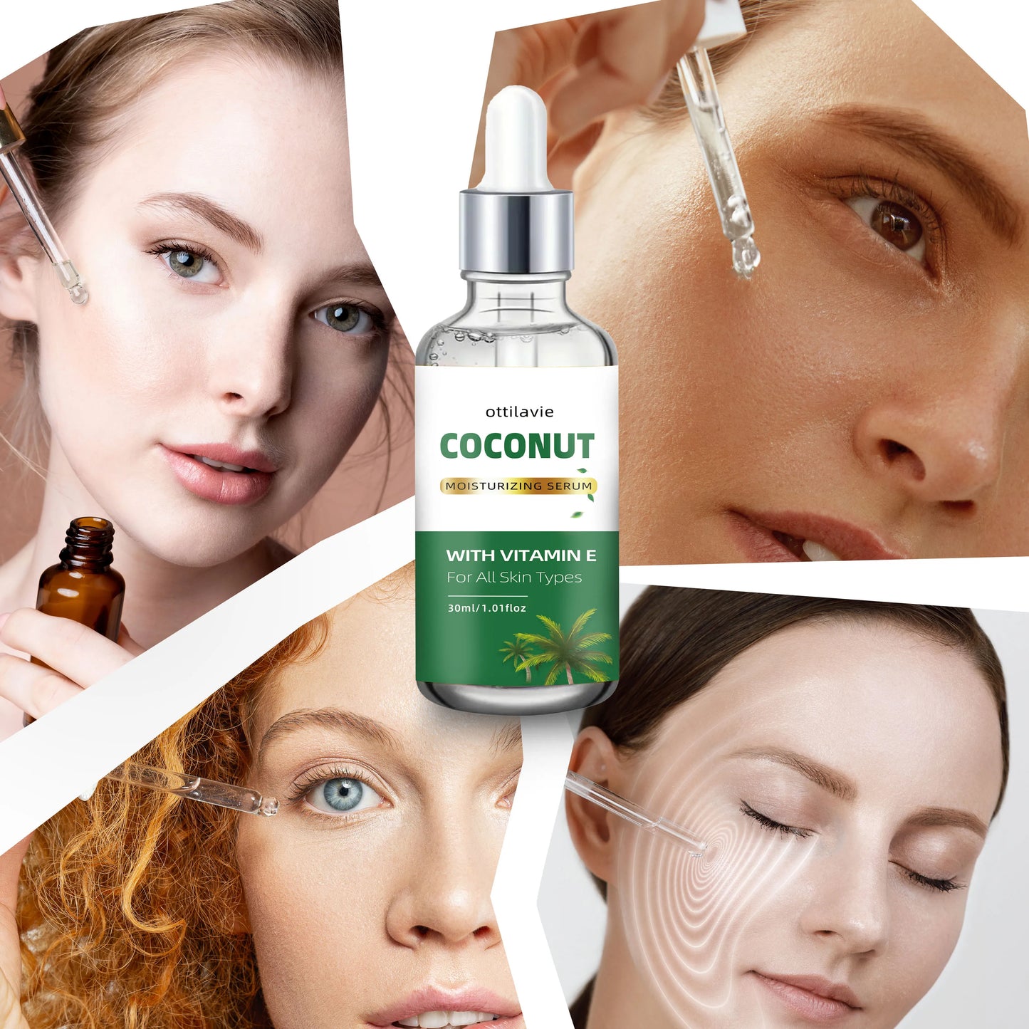 Coconut Essence with Vitamin E & Hyaluronic Acid – 24-Hour Hydration for All Skin Types, Day & Night Nourishment
