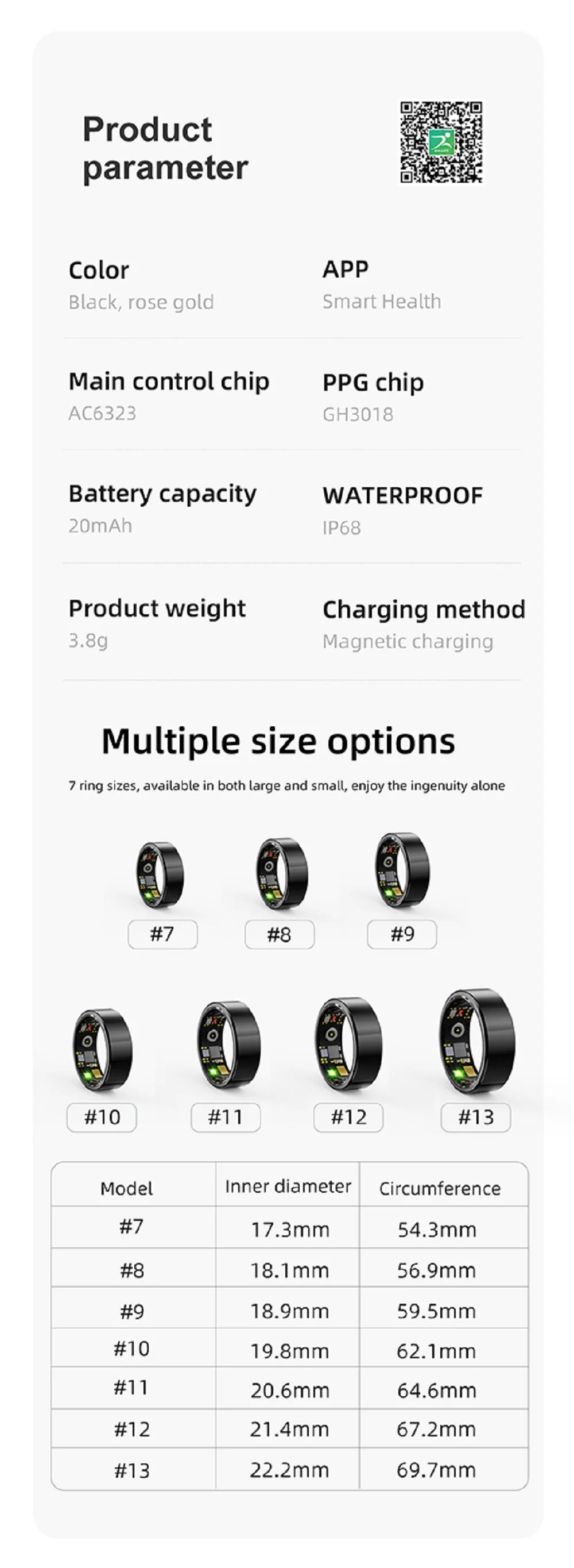 New Health Smart Ring Couple Sports Fitness 24H Heart Rate Sleep Monitoring IP68 Waterproof Men Women Care For Family