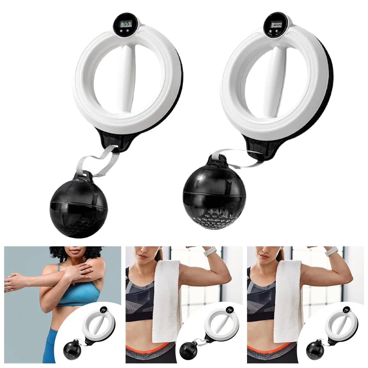 Weighted Arm Hoop for Adults 360 Degree Rotatable Waist Workout Fitness Hoop