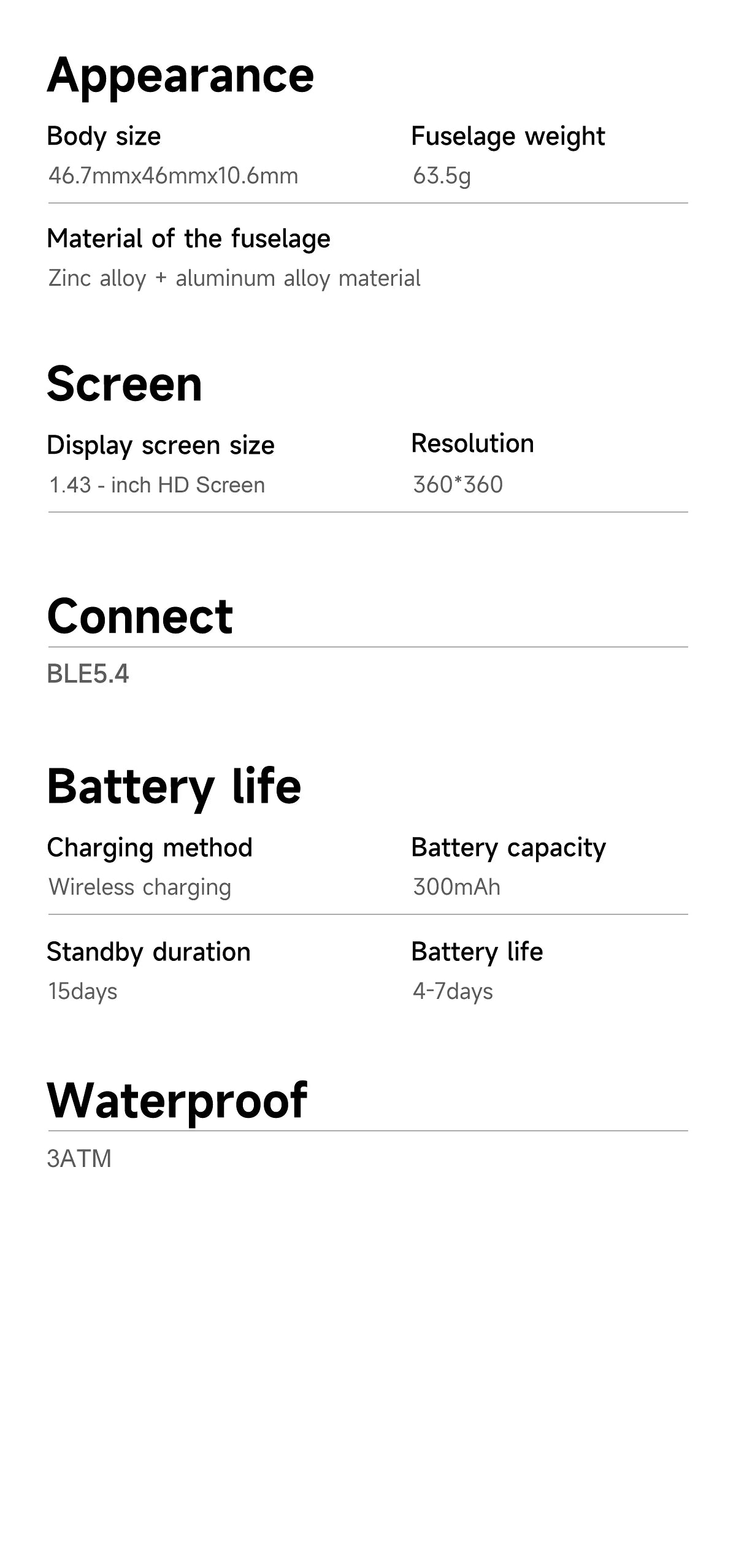 NEW Health monitoring Smart Watch 46mm1.43inch AMOLED Screen IP68 Waterproof Heart Rate Monitor blood pressure Sport SmartWatch