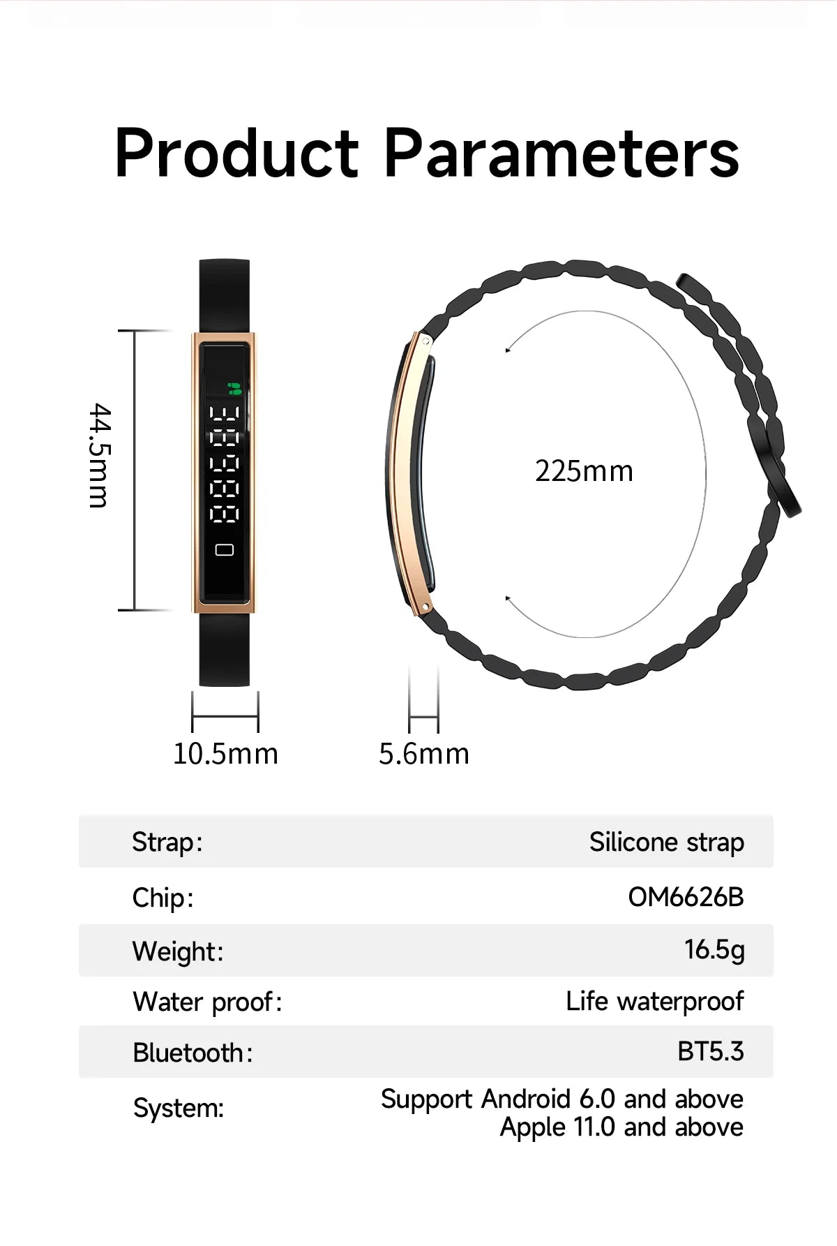 Smart Bracelet Health Sleep Pressure Monitoring Light Touch Women Men Sports Fitness Waterproof Heart Rate Tracker Wristwatch