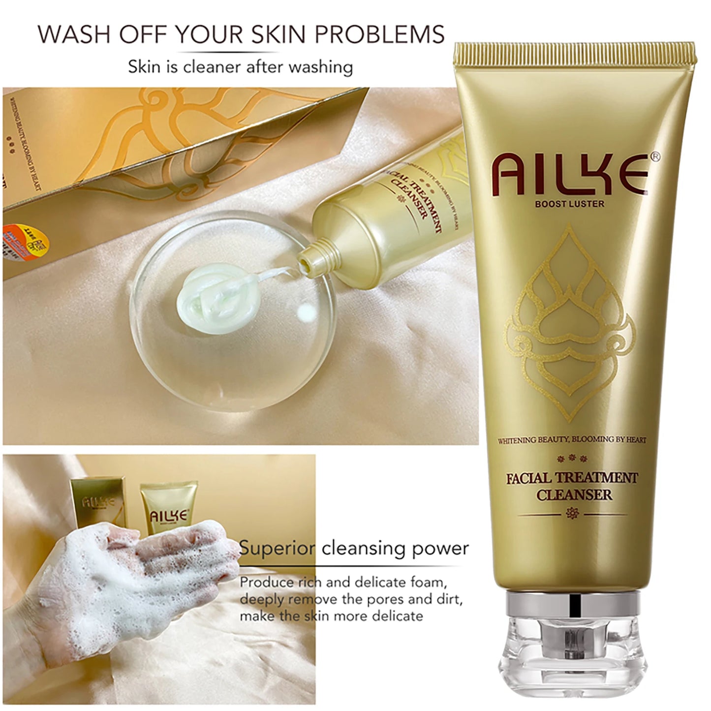 AILKE Whitening Moisturizing Facial Cream, Naturally Brighten Skin Tone, Remove Dark Spots, Clean Skin With Nicotinamide Spf35+