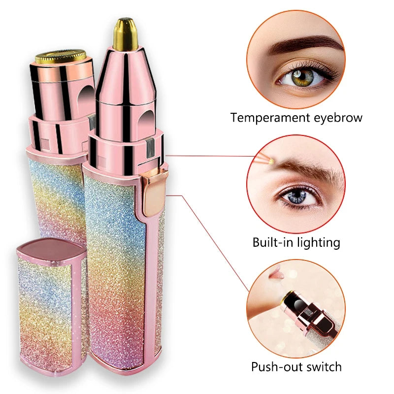 Electric Eyebrow Puller 2 IN 1 Facial Body Hair Remover Mini Portable USB Brows Eyebrow Trimmer Hair Shaver for Men& Women