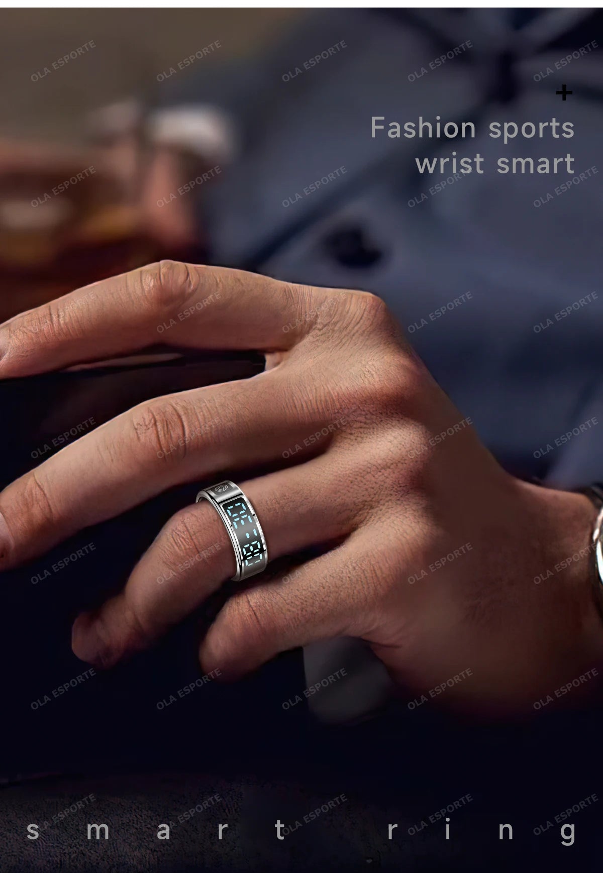 LED Display Screen Smart Ring Waterproof Health Monitoring Heart Rate&Blood Oxygen&Sleep Monitoring Remote Care Men Women Gifts