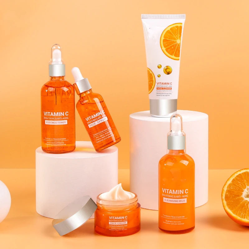 DR.RASHEL Organic VC Facial Skin Care Set Whitens Spots Refreshing Easy To Absorb Antioxidant Deep Moisturizing