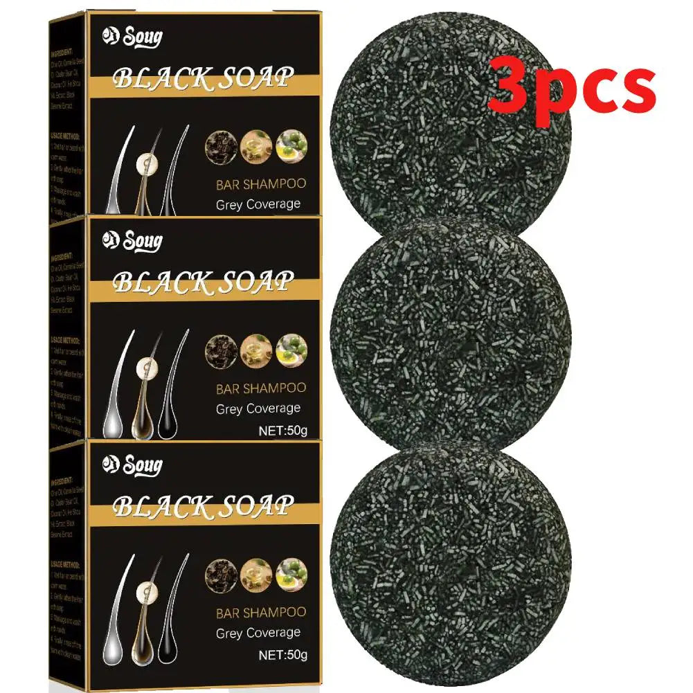 1/3/5pcs Hair Shampoo Soap Polygonum Multiflorum Shampoo Soaps Cover Gray Hair Shampoo Soap To Dye Canas Black Shampoo Bar Soap