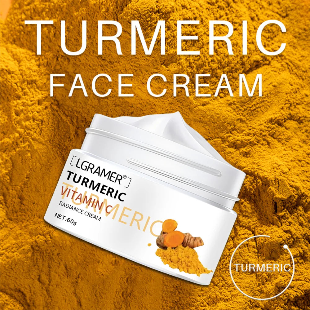 Turmeric Face Cream for Face Body Natural Turmeric Skin Brightening Lotion Vitamin E Cream with Hyaluronic Acid and Collagen