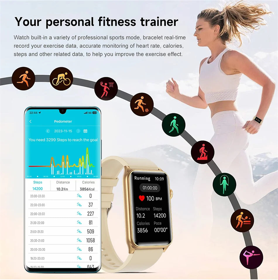 2025 NEW For Xiaomi Smart Watch Women Temperature Monitoring Bluetooth Call Women Health Monitoring Smartwatch For Android IOS