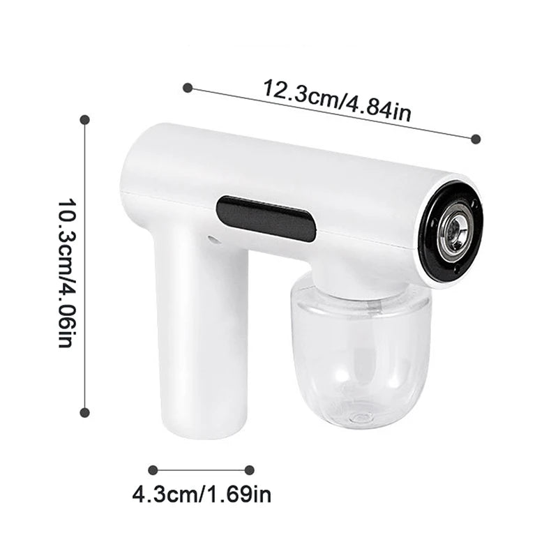 Portable Handheld Electric Humidification Spray Gun Household Travel Supplies Atomised Blue Light Rechargeable Disinfection Gun