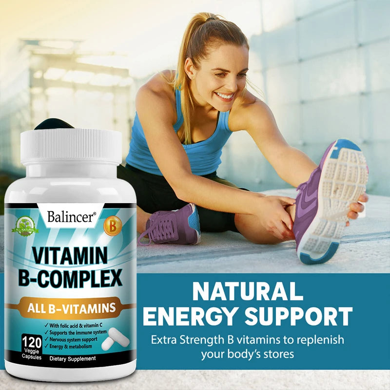 Balincer Vitamin B Complex Supplement - Heart Health, Nervous System Support, Energy Metabolism, Support Immune System
