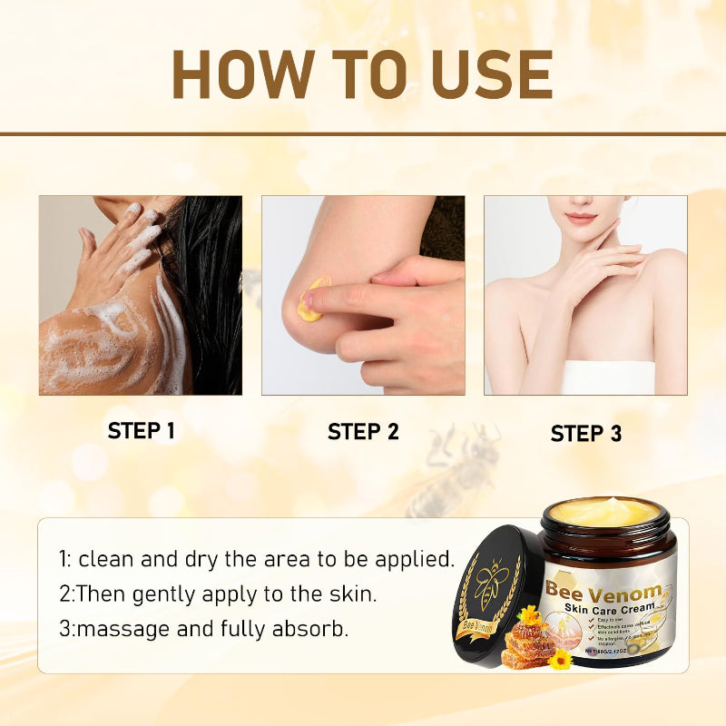 Professional Bee Venom Skin Treatment Cream Repair Gel Hydrating Moisturizing for All Skin Types(2PCS)