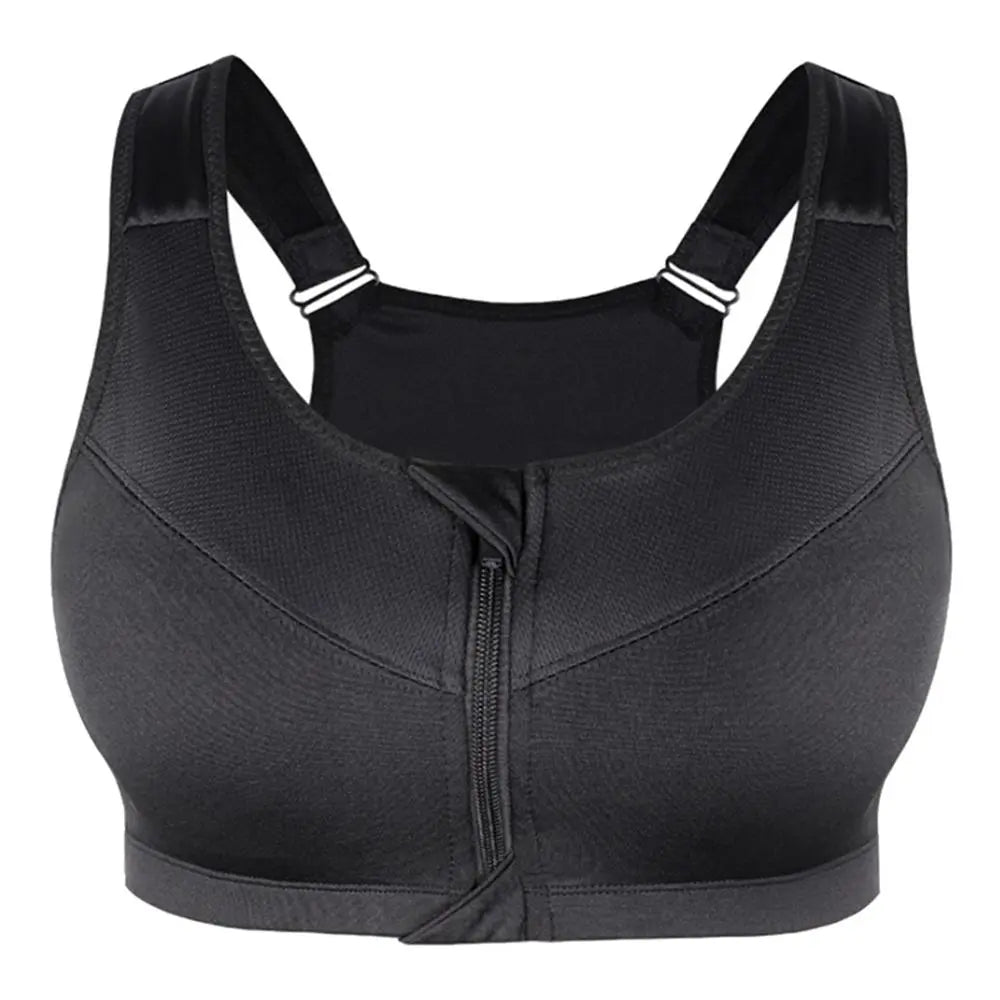 Front Zipper Sports Bras for Women Plus Size Underwear Gym Fitness Running Yoga Sports Bra Top High Impact Support S-3XL