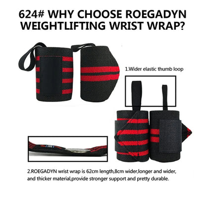 ROEGADYN-Fitness Wrist Wristband, Weightlifting Wristband, Elastic Wrist Wraps, Bandage Gym, Crossfit, Support Brace Straps