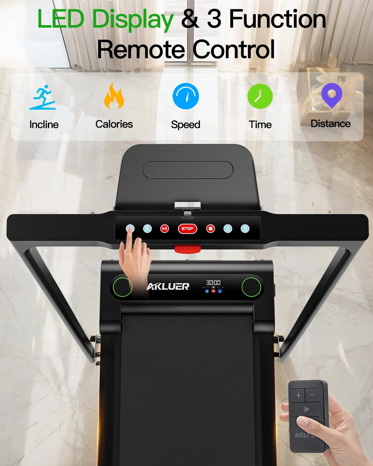 US Stock 2-in-1 Cardio Treadmill Foldable LED Screen Walking Running Machine Electric for Home Office Fitness Dropshipping