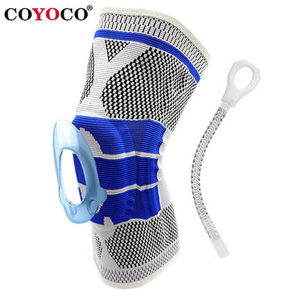 COYOCO Silicon Spring Knee Protector Support Patella Pads 1 Pcs Leg Arthritis Injury Gym Sleeve Brace  Meniscus Kneepad