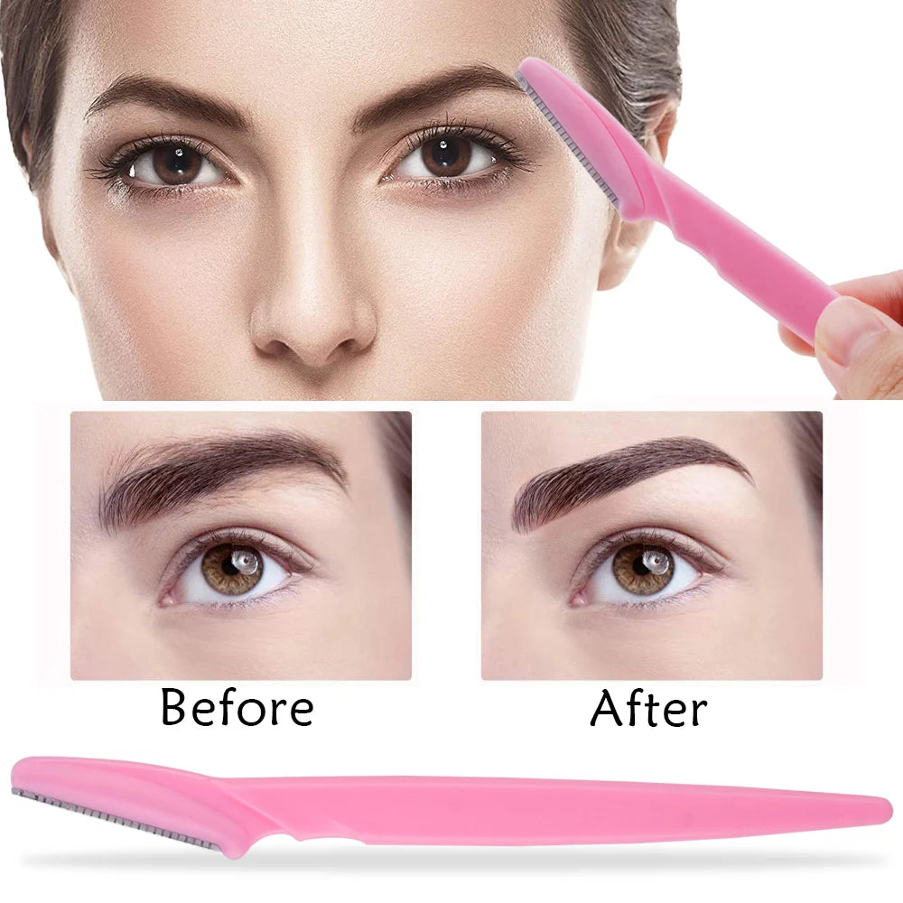 3/4/10Pcs Eyebrow Trimmer Scissors Shaver Blade Eye Brow Shaper Hair Remover Eyebrow Cutting Portable Women Beauty Makeup Tools