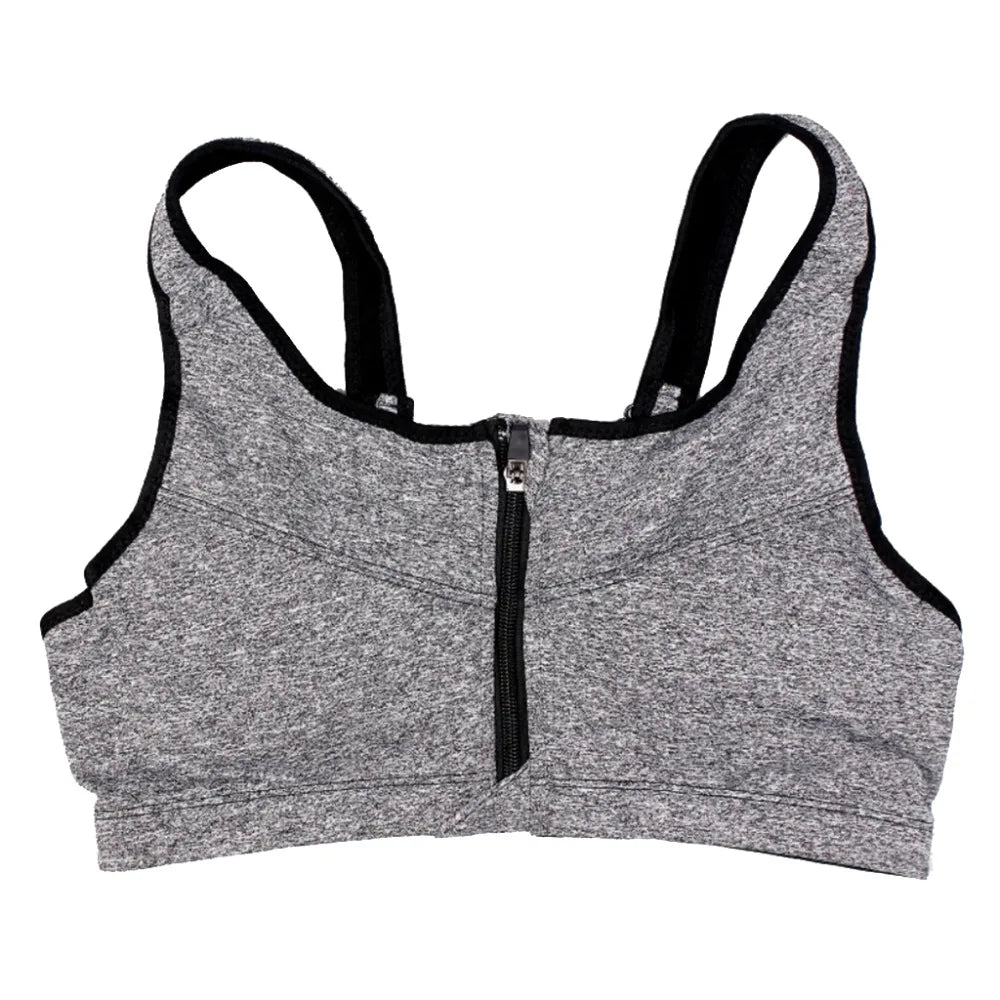 Front Zipper Sports Bras for Women Plus Size Underwear Gym Fitness Running Yoga Sports Bra Top High Impact Support S-3XL