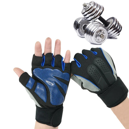 Outdoor Bodybuilding Sport Gym Gloves Wrist Wrap Weight Fitness Men Gloves Half Finger Breathable Anti-skid Support Women Gloves