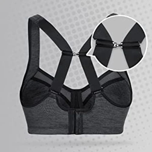 38 40 42 B C D DD E F Women's High Impact Sports Bra Adjustable Straps Non Padded Full Figure Support Running Workout Underwire