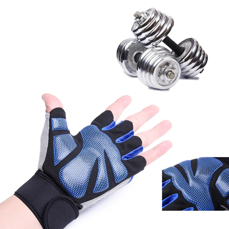 Outdoor Bodybuilding Sport Gym Gloves Wrist Wrap Weight Fitness Men Gloves Half Finger Breathable Anti-skid Support Women Gloves