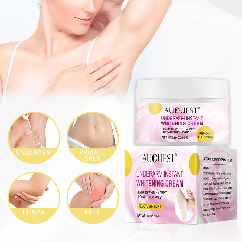 AUQUEST Body Whitening Cream Underarm Armpit Knee Dark Spot Cream for Private Parts Skin Care Remove Melanin Beauty Health