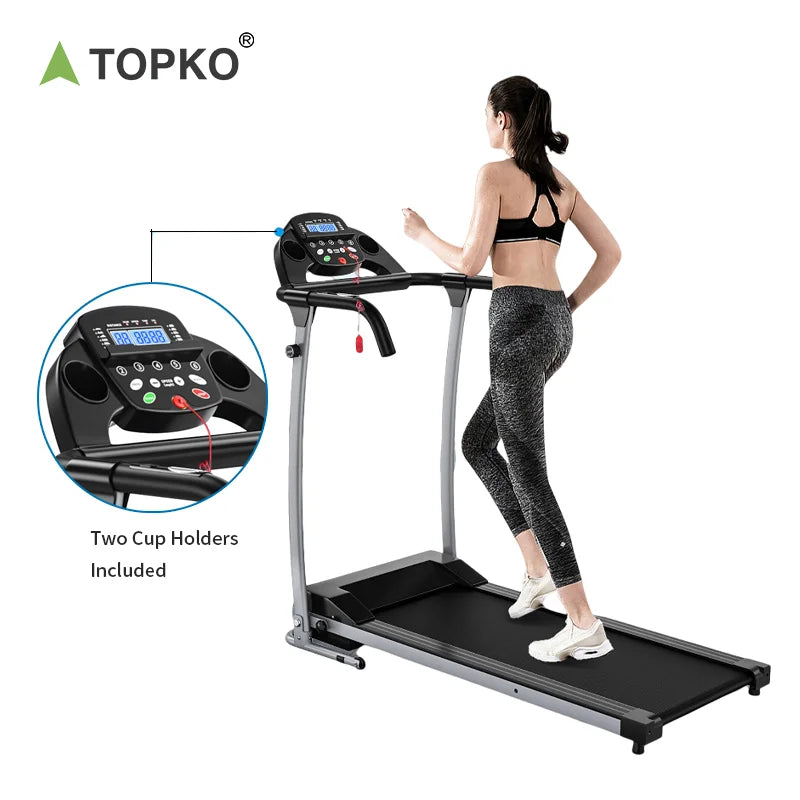 TOPKO US Warehouse Hot Selling Silent Foldable Treadmill for Home Gym Fitness Multi-Function Smart Treadmill
