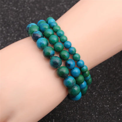 Natural Malachite Bracelet Women Men's Natural Stone Bead Bracelet Round Diabetes Relief Bracelet Jewelry Gift 6/8/10mm Beads