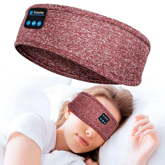 Soft Sleep Headphones Wireless Headband Built-in Ultra-Thin HD Stereo Speakers for Side Sleep, Yoga, Fitness, Relaxation (Red)