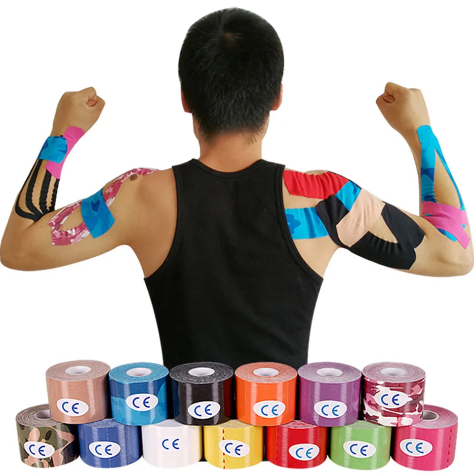 5M/2.5M Elastic Kinesiology Tape Athletic Tape Sport Recovery Tape Strapping Gym Fitness Tennis Running Knee Muscle Tape Protect