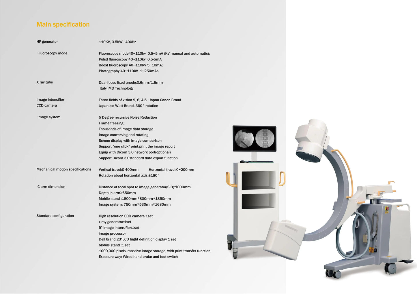 SHOCII-3.5KW 3.5KW  Image Intensifier C-arm  X Ray Machine for Hospital with Good Price