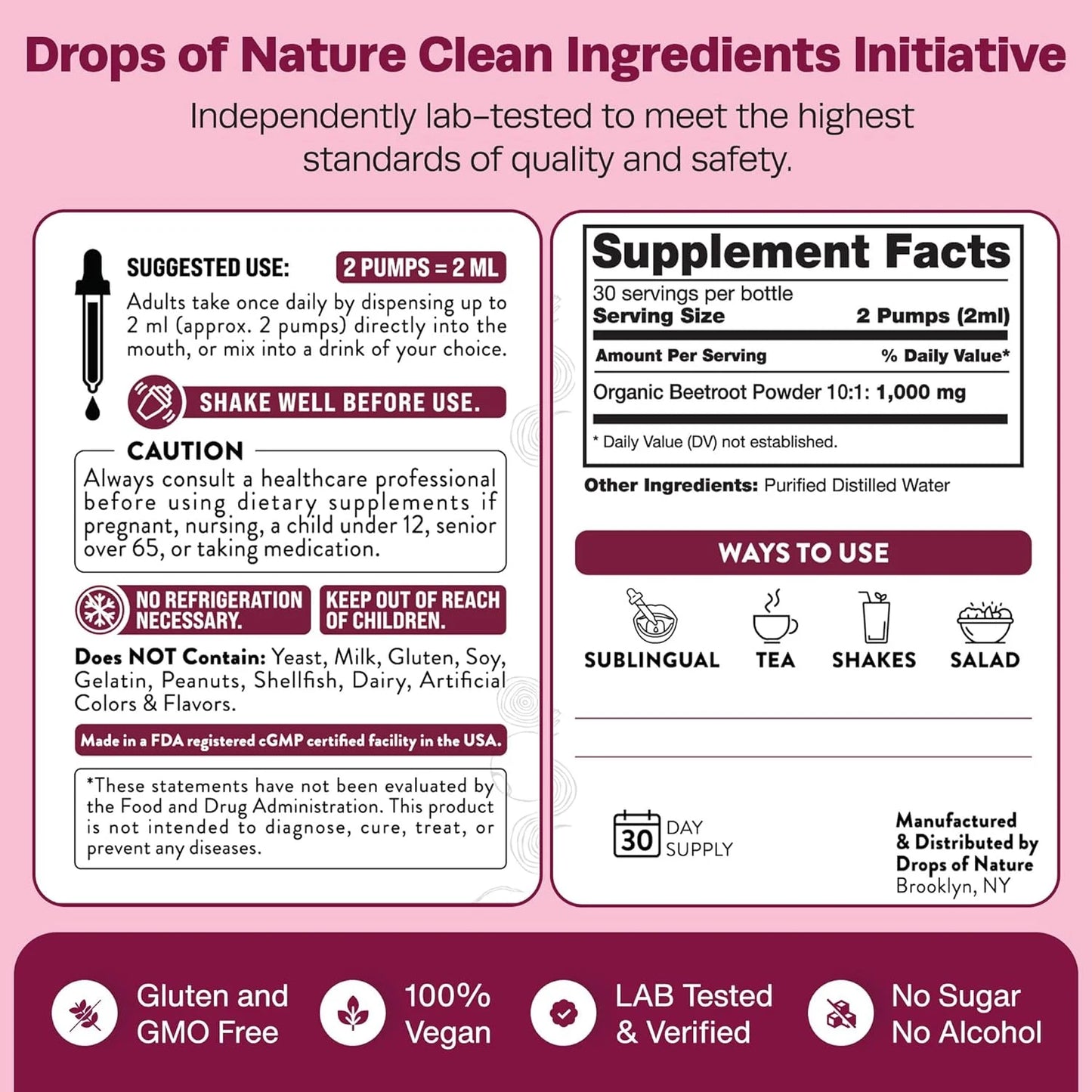 Free Sample Vegan Beet Root Liquid Supplement Liquid Beets Extra Fast Absorption with Beet Root Organic Extract
