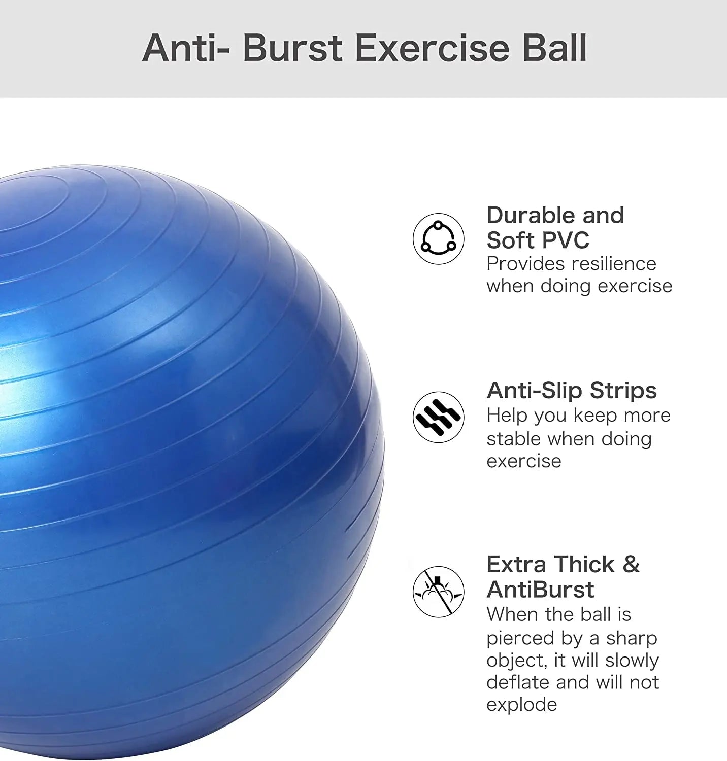 Yoga balls for Pilates, fitness, gym, balance, exercise, workout, 45/55