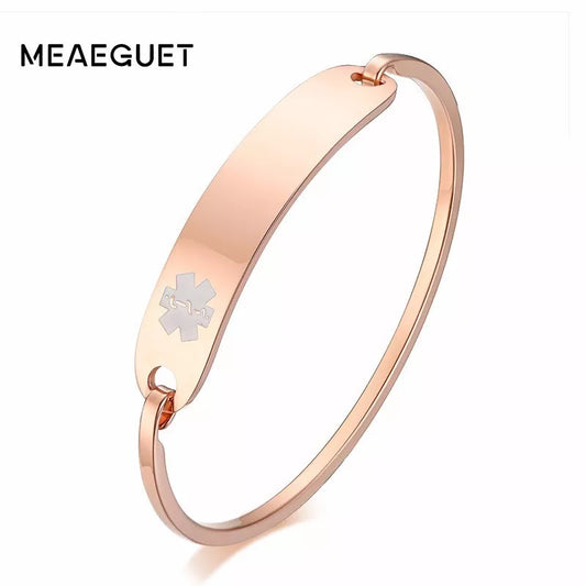 Personalized Women Cuff Bracelet In Rose Golden Type 1 Diabetes Medical Femme Bangle Pulseira Mom Gift