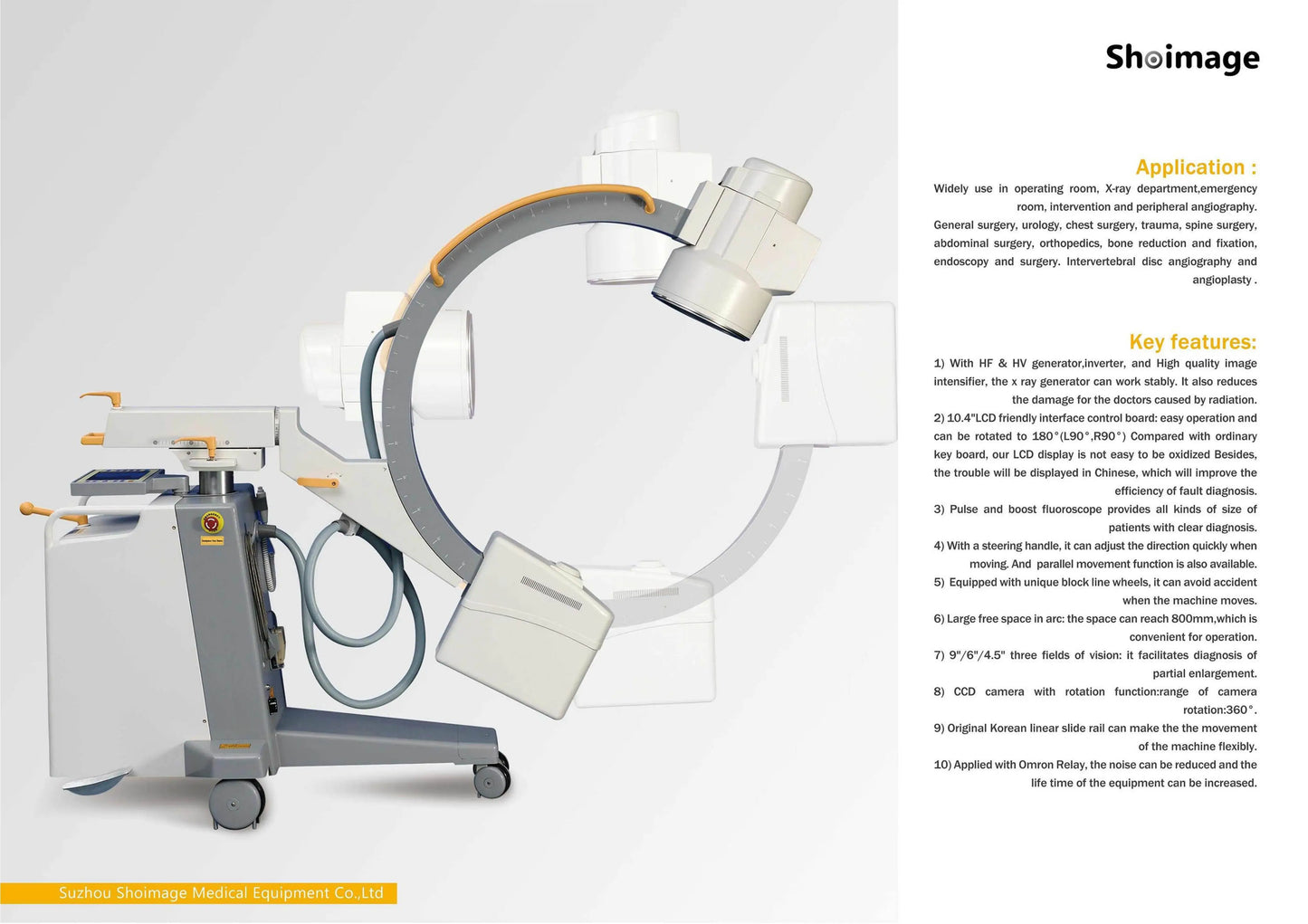 SHOCII-3.5KW 3.5KW  Image Intensifier C-arm  X Ray Machine for Hospital with Good Price