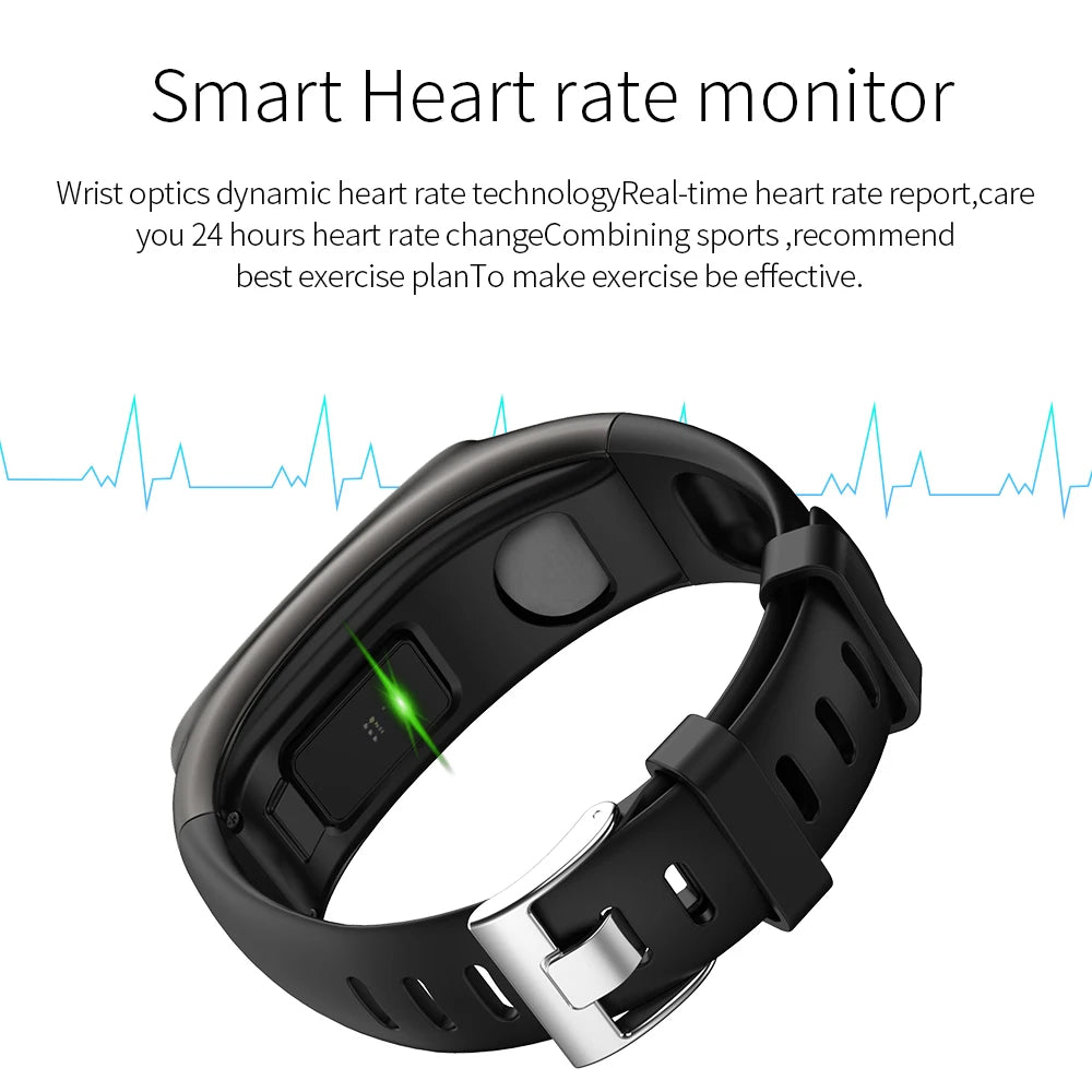 TB02 BT Answer Earphone Smart Bracelet 2 in 1 Noise Reduction with Mic 0.96" Heart Rate Blood Pressure Smart Band Music Headsets