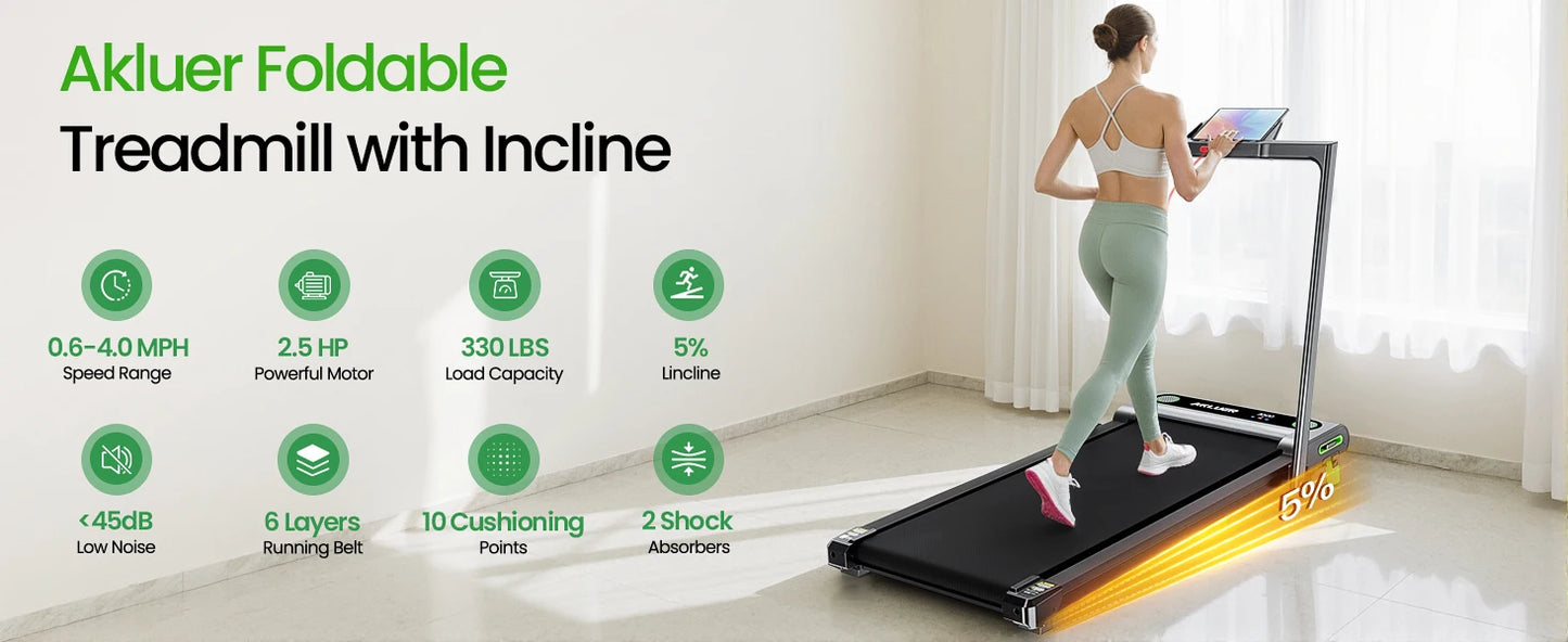 US Stock 2-in-1 Cardio Treadmill Foldable LED Screen Walking Running Machine Electric for Home Office Fitness Dropshipping