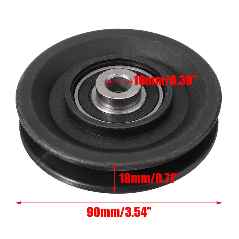 MAYITR High Quality Bearing Pulley 90mm Wearproof Nylon Bearing Pulley Wheel Cable Gym Universal Fitness Equipment Part