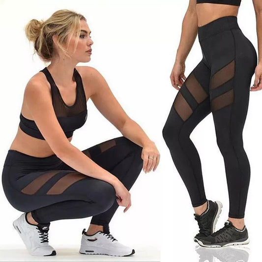 Sexy Mesh Butt Lifting Black Leggings Women High Waisted Push Up Tights Girls Gym Workout Fitness Yoga Pants Jegging Leggins